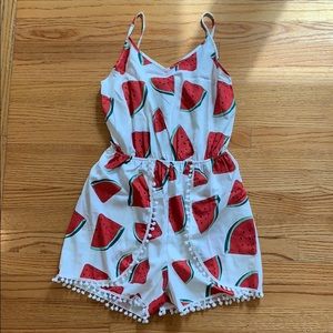 Watermelon print romper
